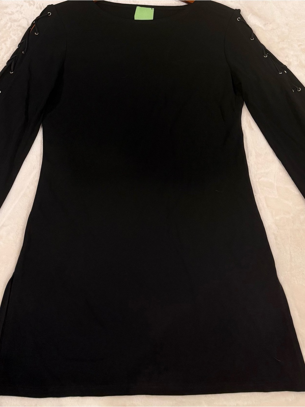 Black Women's Long Sleeve Lace-Up Shoulder Blouse